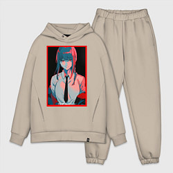 Мужской костюм оверсайз Макима человек бензопила Red