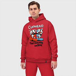 Мужской костюм оверсайз Cuphead, Dont deal with devil, цвет: красный — фото 2