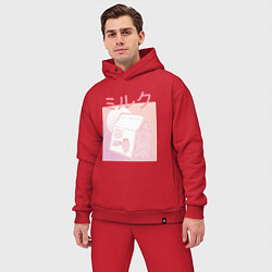 Мужской костюм оверсайз Vaporwave Strawberry Milk, цвет: красный — фото 2