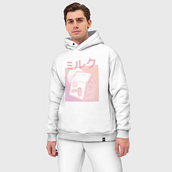 Мужской костюм оверсайз Vaporwave Strawberry Milk, цвет: белый — фото 2