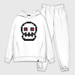 Мужской костюм оверсайз Skull Geometry Dash, цвет: белый