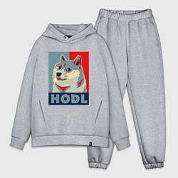 Мужской костюм оверсайз HODL ХОДЛ КРИПТО МЕМ, цвет: меланж