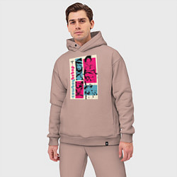 Мужской костюм оверсайз Cowboy Bebop, цвет: пыльно-розовый — фото 2