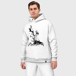 Мужской костюм оверсайз Черный Аста Черный Клевер, цвет: белый — фото 2