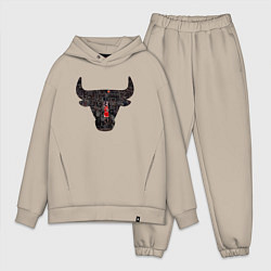 Мужской костюм оверсайз Bulls - Jordan, цвет: миндальный