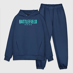 Мужской костюм оверсайз Battlefield 2042 logo, цвет: тёмно-синий