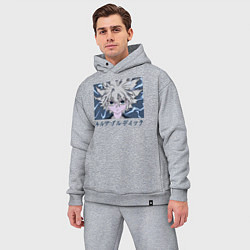 Мужской костюм оверсайз Киллуа режим молнии, цвет: меланж — фото 2