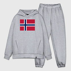 Мужской костюм оверсайз Норвегия Флаг Норвегии, цвет: меланж