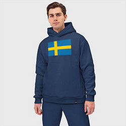 Мужской костюм оверсайз Швеция Флаг Швеции, цвет: тёмно-синий — фото 2