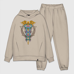 Мужской костюм оверсайз Кадуцей