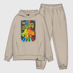 Мужской костюм оверсайз The party Вечеринка в стиле, цвет: миндальный