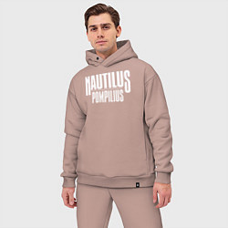 Мужской костюм оверсайз Nautilus Pompilius логотип, цвет: пыльно-розовый — фото 2