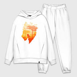 Мужской костюм оверсайз Africa - Lion, цвет: белый