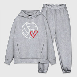 Мужской костюм оверсайз Love Volleyball, цвет: меланж