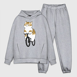 Мужской костюм оверсайз Котик на велосипеде