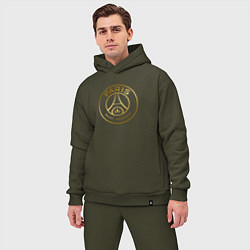 Мужской костюм оверсайз PSG GOLD LOGO ПСЖ ЗОЛОТО, цвет: хаки — фото 2