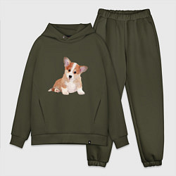 Мужской костюм оверсайз Fluffy Corgi, цвет: хаки