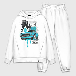 Мужской костюм оверсайз Vintage Cars, цвет: белый