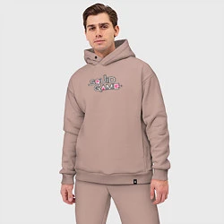 Мужской костюм оверсайз Squid Game 2021, цвет: пыльно-розовый — фото 2