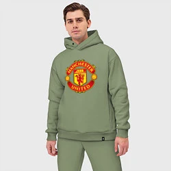 Мужской костюм оверсайз Манчестер Юнайтед логотип, цвет: авокадо — фото 2