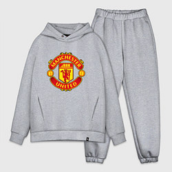Мужской костюм оверсайз Манчестер Юнайтед логотип, цвет: меланж