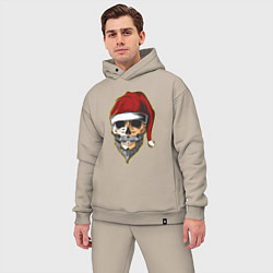 Мужской костюм оверсайз Santa Skull, цвет: миндальный — фото 2