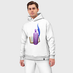 Мужской костюм оверсайз Миры в стекле - Магическая библиотека, цвет: белый — фото 2