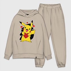 Мужской костюм оверсайз ПИКАЧУ И СЕРДЕЧКО POKENON PIKACHU LOVE