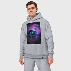 Мужской костюм оверсайз Авто в неоне, цвет: меланж — фото 2