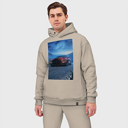 Мужской костюм оверсайз Авто вечером, цвет: миндальный — фото 2