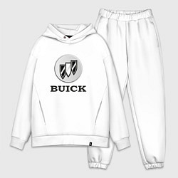 Мужской костюм оверсайз Gray gradient Logo Buick, цвет: белый