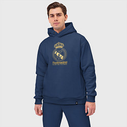 Мужской костюм оверсайз Real Madrid gold logo, цвет: тёмно-синий — фото 2