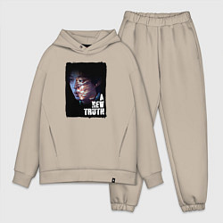 Мужской костюм оверсайз Чон Джин Су, цвет: миндальный