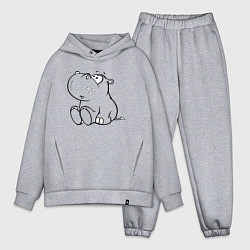 Мужской костюм оверсайз Бегемотик детский cotton theme