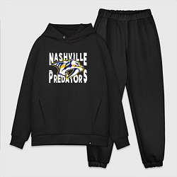Мужской костюм оверсайз Nashville Predators, Нэшвилл Предаторз, цвет: черный