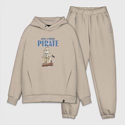 Мужской костюм оверсайз Once a pirate always a pirate, цвет: миндальный