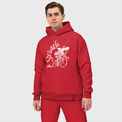 Мужской костюм оверсайз Scratch - трековые велогонки, цвет: красный — фото 2