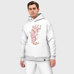 Мужской костюм оверсайз Весна Цветущая сакура Japan, цвет: белый — фото 2