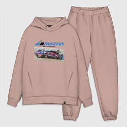 Мужской костюм оверсайз Mazda Motorsport Racing team! цвета пыльно-розовый — фото 1