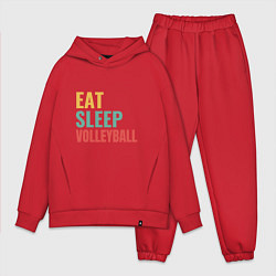 Мужской костюм оверсайз Eat - Sleep - Volleyball, цвет: красный