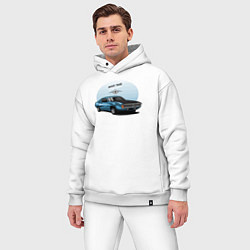 Мужской костюм оверсайз Ретро-автомобиль, цвет: белый — фото 2