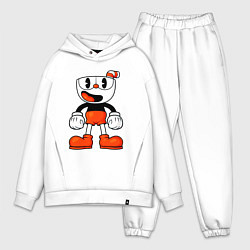 Мужской костюм оверсайз Cuphead красная чашечка, цвет: белый