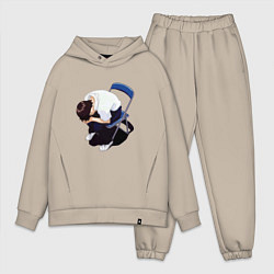 Мужской костюм оверсайз Синдзи Икари на стуле