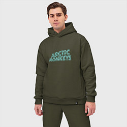 Мужской костюм оверсайз Надпись Arctic Monkeys цвета хаки — фото 2