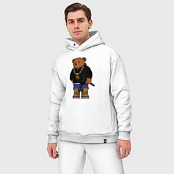 Мужской костюм оверсайз Gangsta bear Крутой мишка, цвет: белый — фото 2