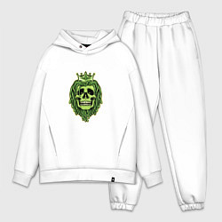 Мужской костюм оверсайз Green Skull, цвет: белый