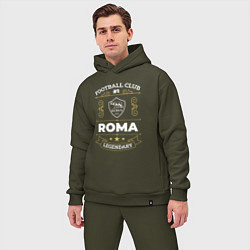Мужской костюм оверсайз Roma FC 1 цвета хаки — фото 2