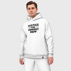 Мужской костюм оверсайз Справедливость для Джонни Деппа, цвет: белый — фото 2