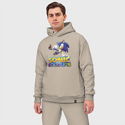 Мужской костюм оверсайз Sonic Colours Hedgehog Video game, цвет: миндальный — фото 2