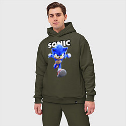 Мужской костюм оверсайз Sonic the Hedgehog 2022, цвет: хаки — фото 2